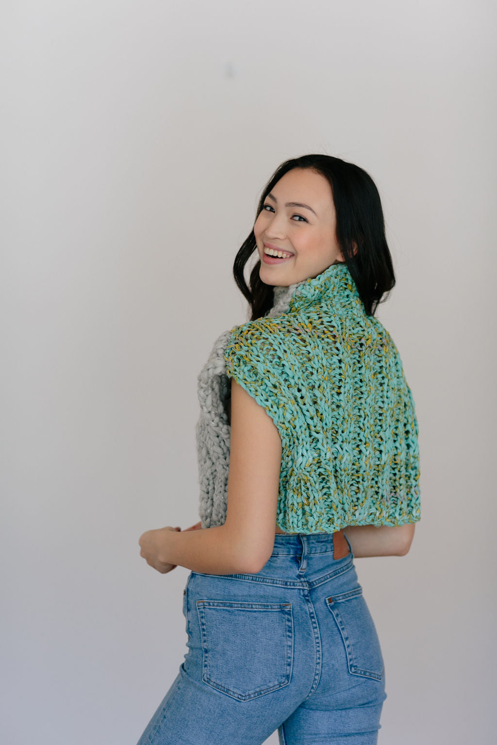 Knit Collage Diamond Crop Sweater Pattern