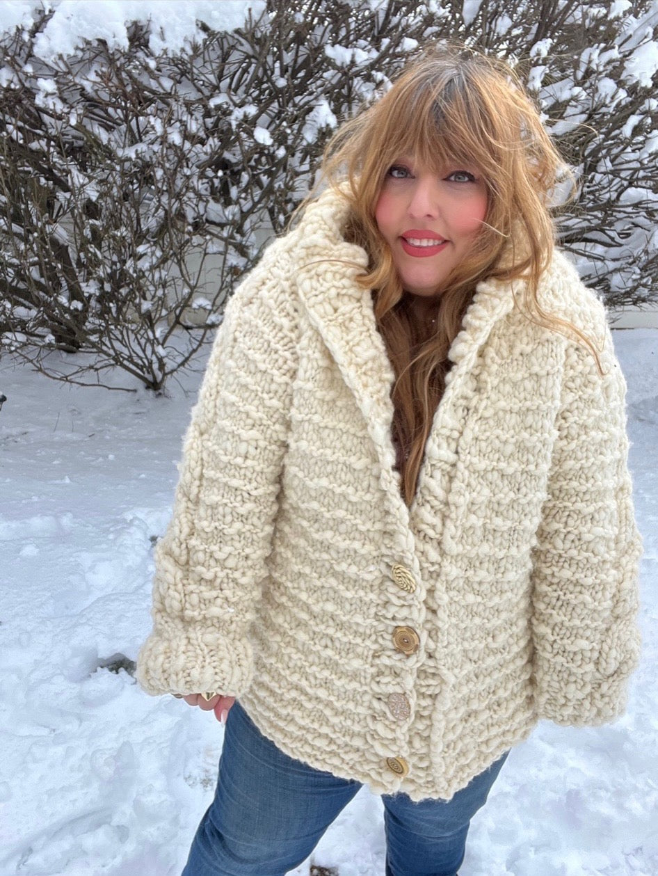 Knit Collage Snowcap Cable Cardi Pattern