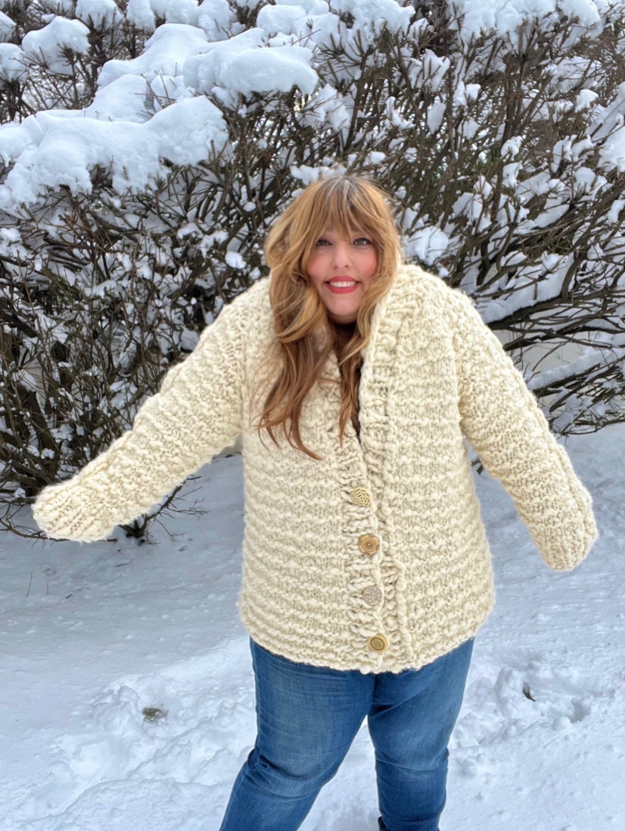 Knit Collage Snowcap Cable Cardi Pattern