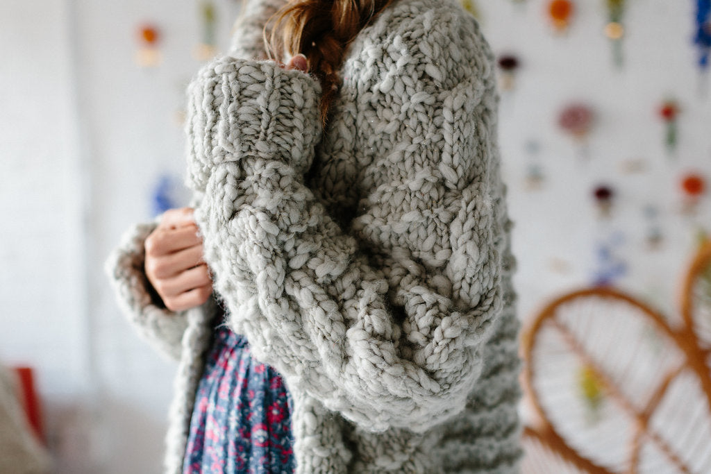 Snowcap Cable Cardi Pattern by Knit Collage