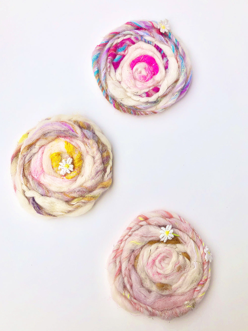 Swirly Felted Coasters Pattern