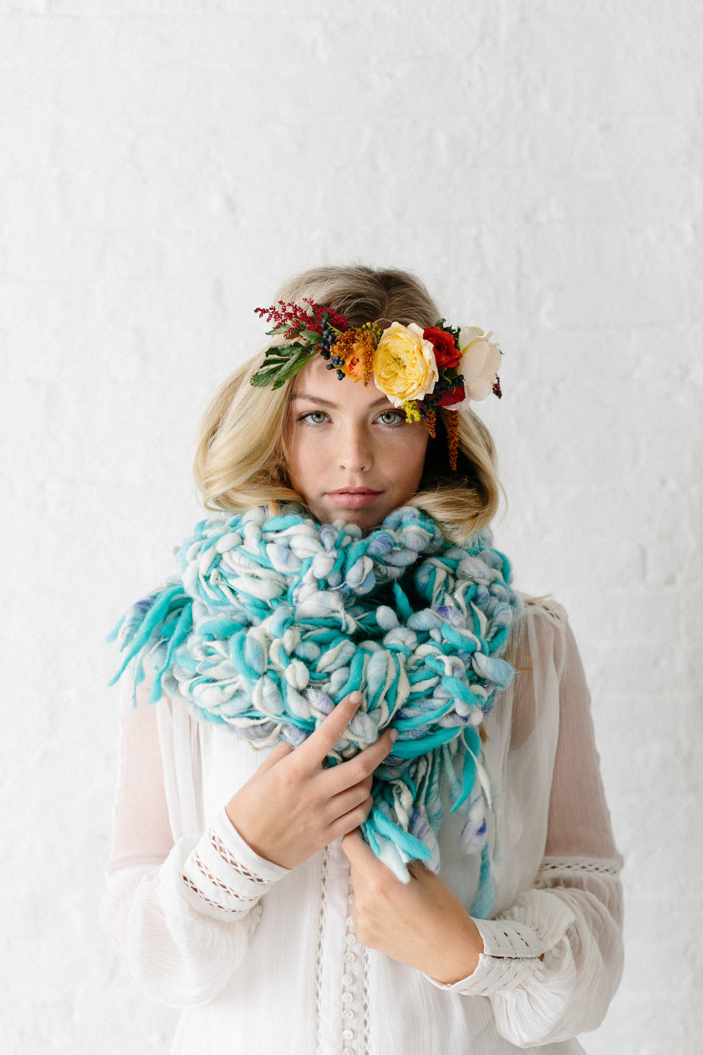 Knit Collage Marled Cocoon Scarf Knitting Pattern