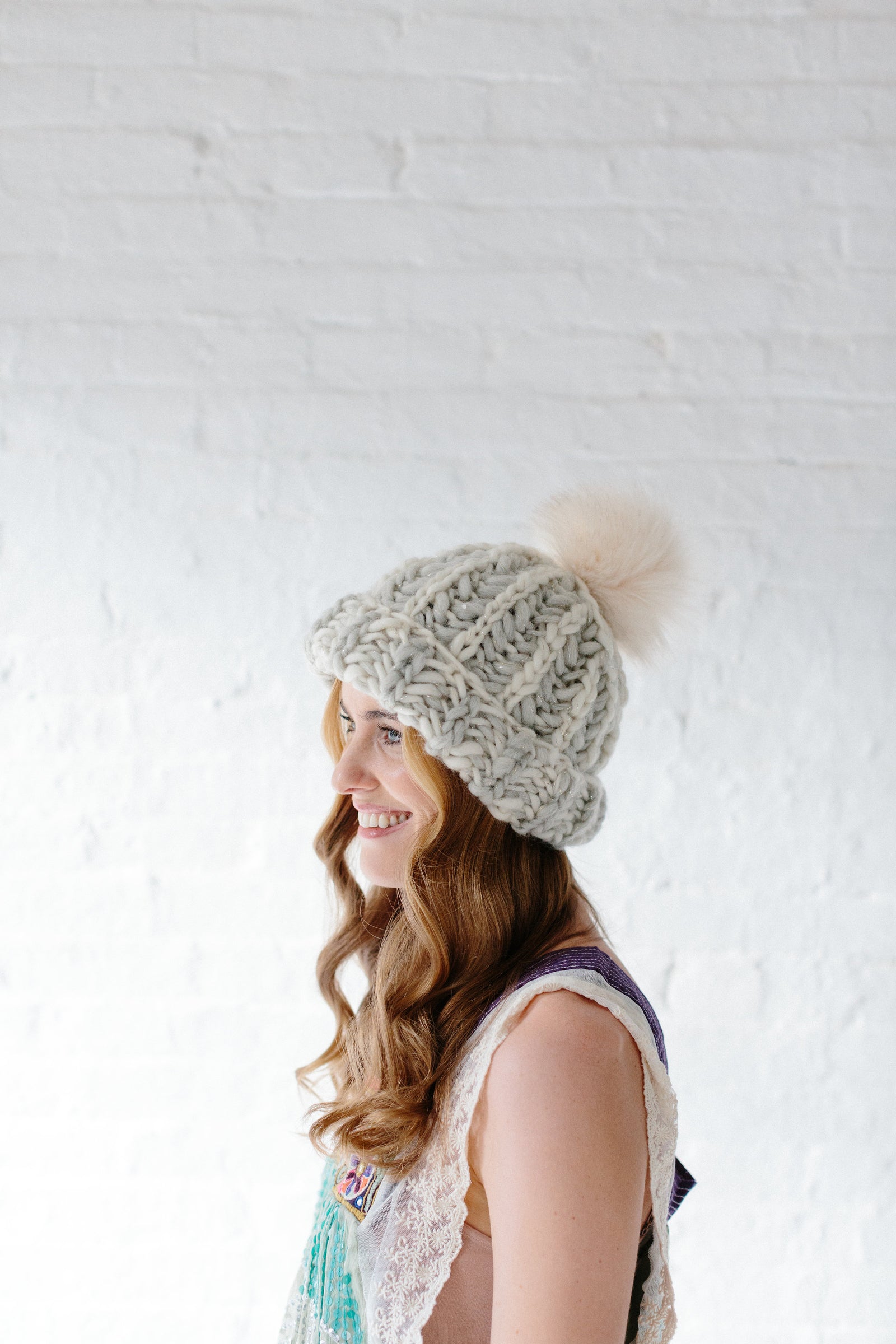 Joie Brioche Hat Knit Collage - chunky yarn knitting pattern