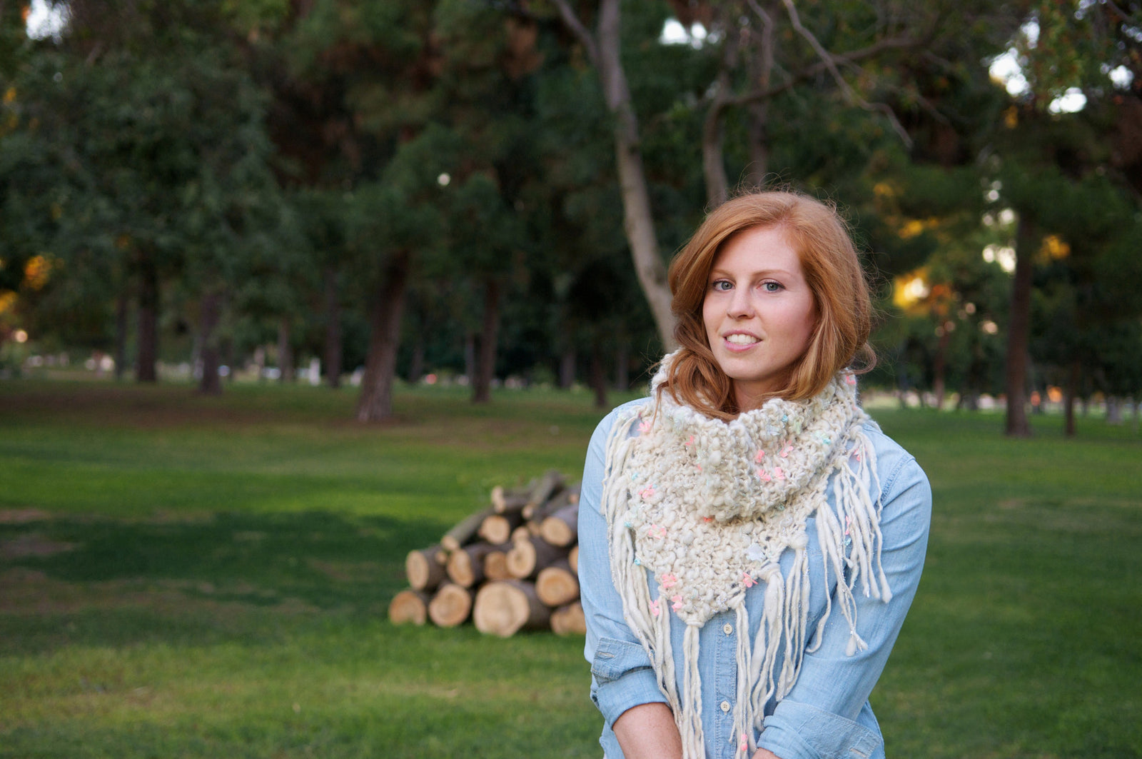 Knit Collage Keep Me Cozy Fringe Cowl