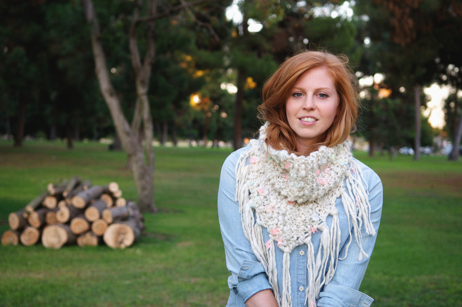 Knit Collage Keep Me Cozy Fringe Cowl