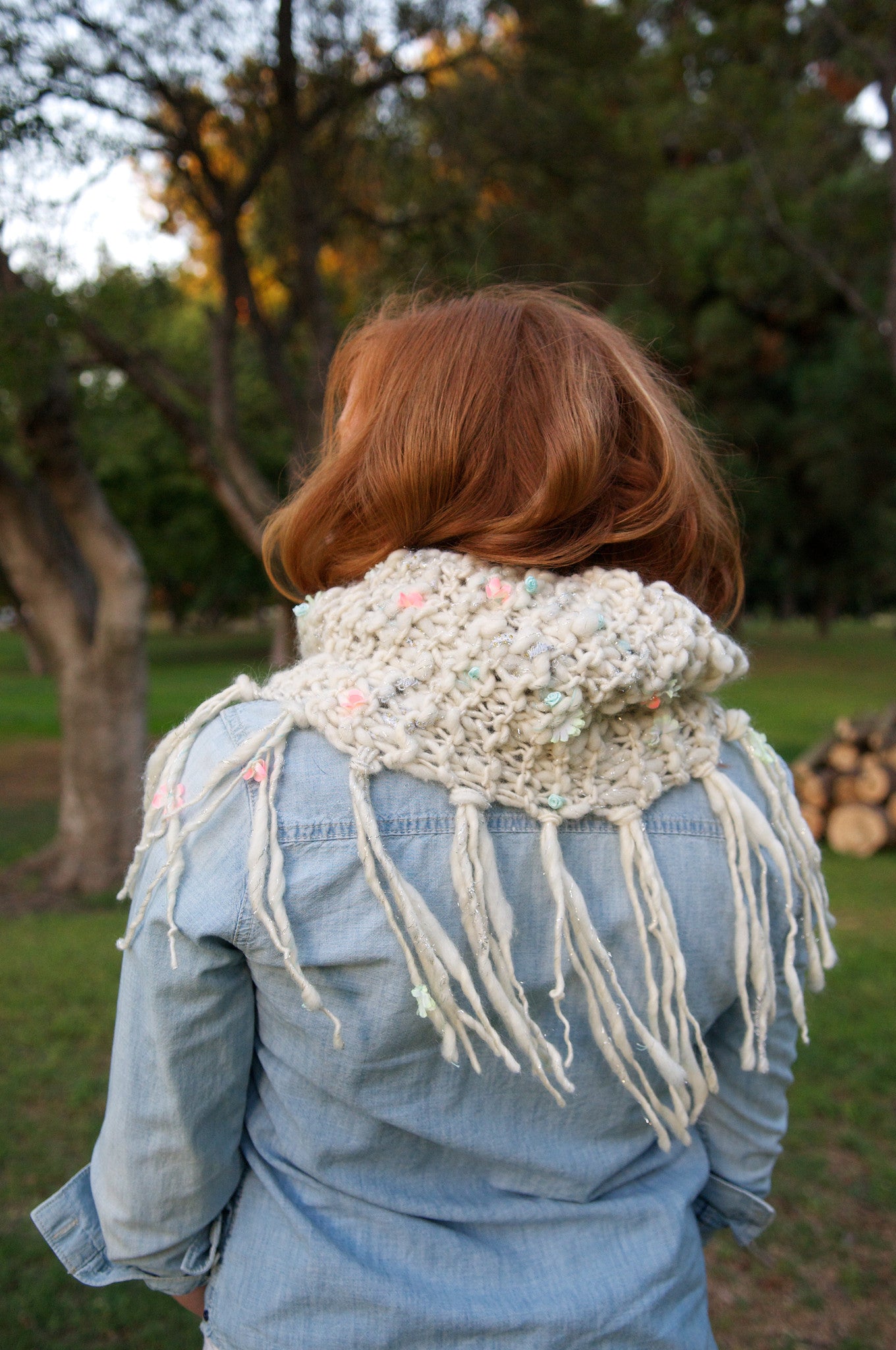 Knit Collage Keep Me Cozy Fringe Cowl