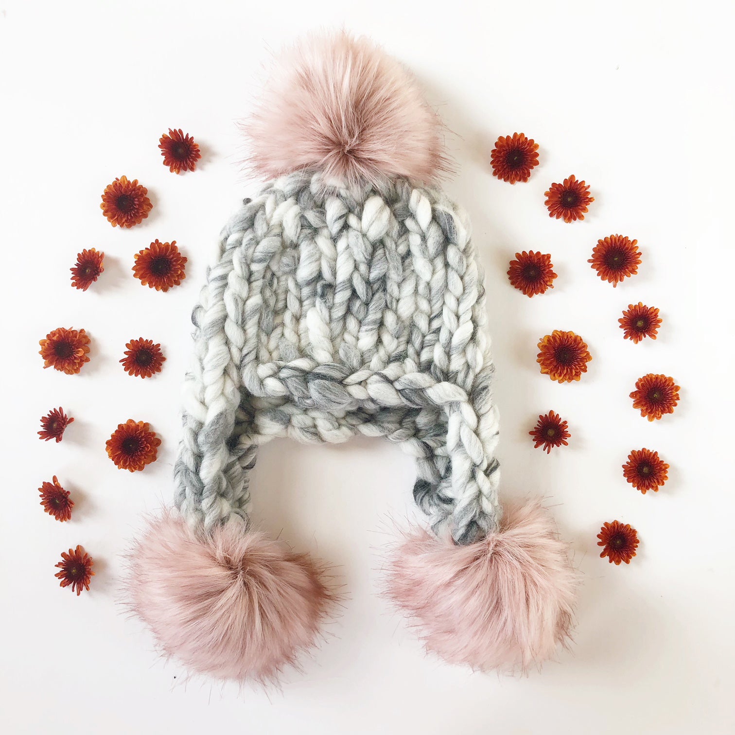 Knit Collage Pom Bomb Hat Knitting Pattern