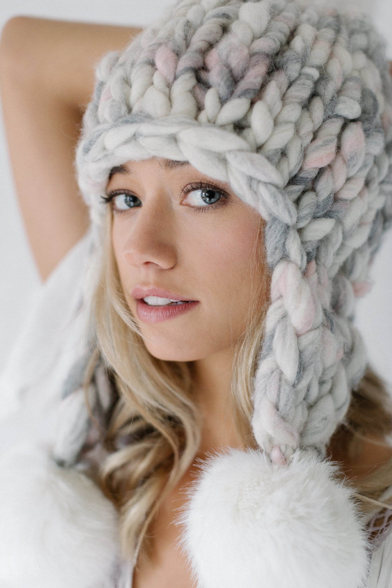 Knit Collage Pom Bomb Hat Knitting Pattern