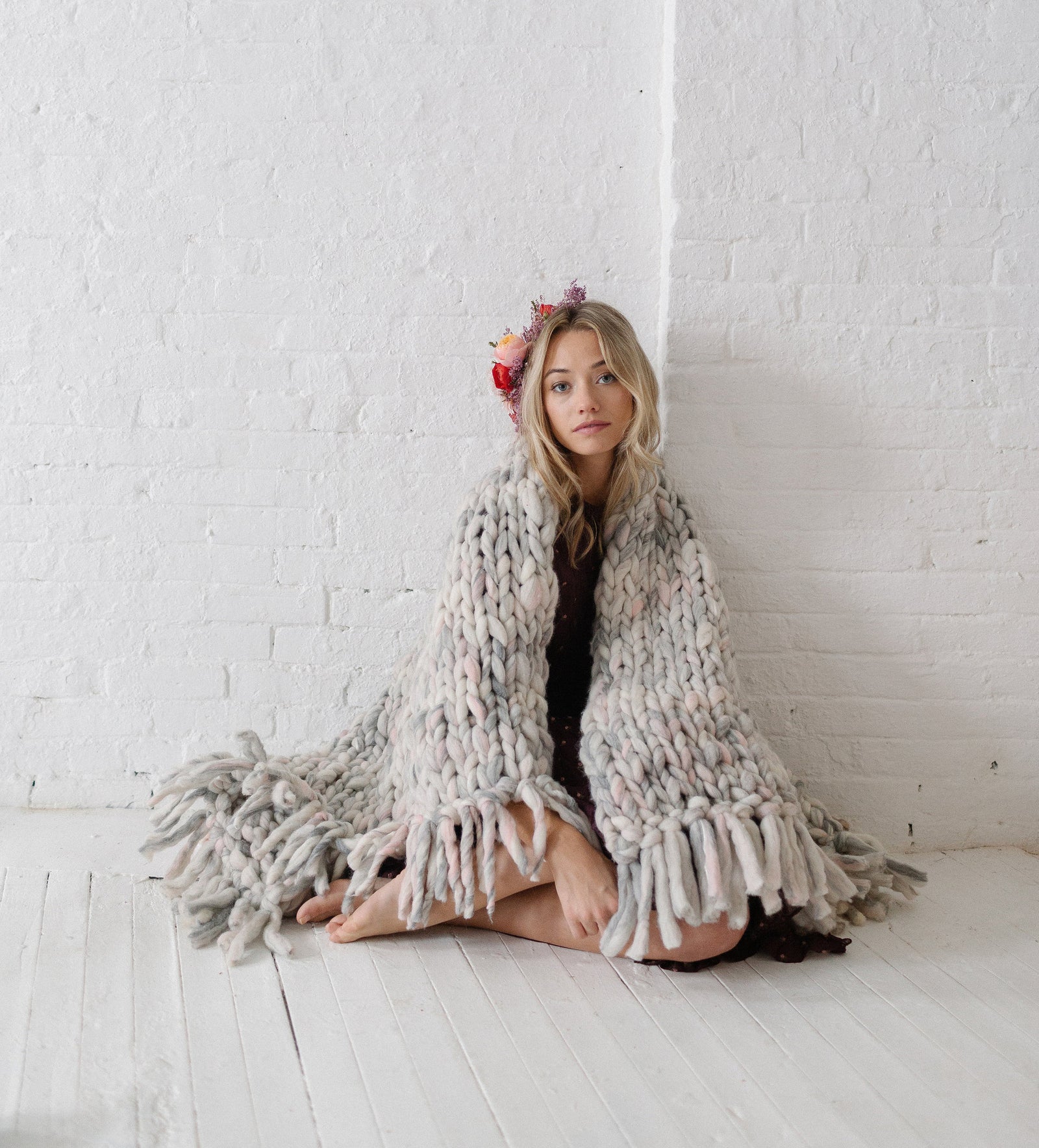 Knit Collage Chunky Cozy Companion Blanket Knitting Pattern