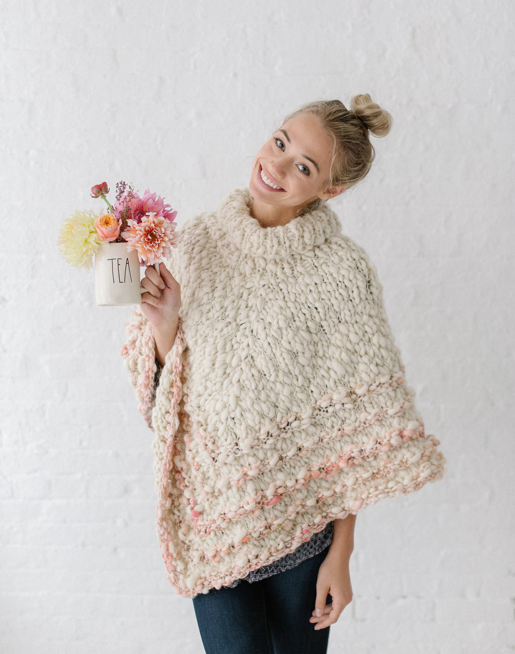 Knit Collage Rustic Handspun Poncho Knitting Pattern