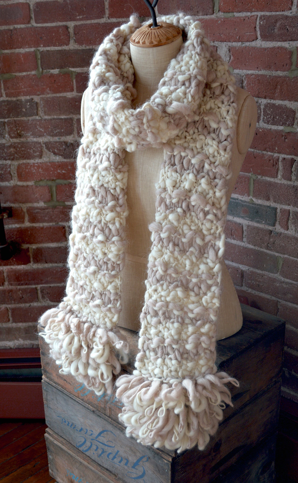 Loopy Fringe Scarf – Knit Collage - Main Image