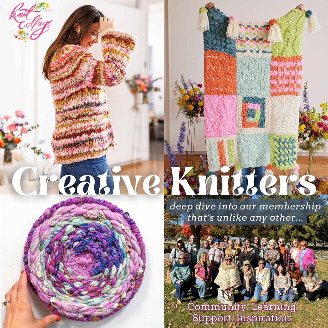 Hand Knitting Creativity Creative Knitters: Learn Grow and Be Inspired – Knit Collage