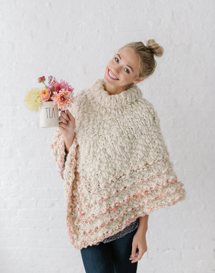 Our first knit along ~ the rustic handspun poncho!
