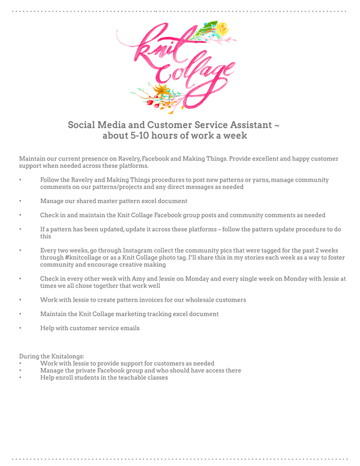 Part time help needed!