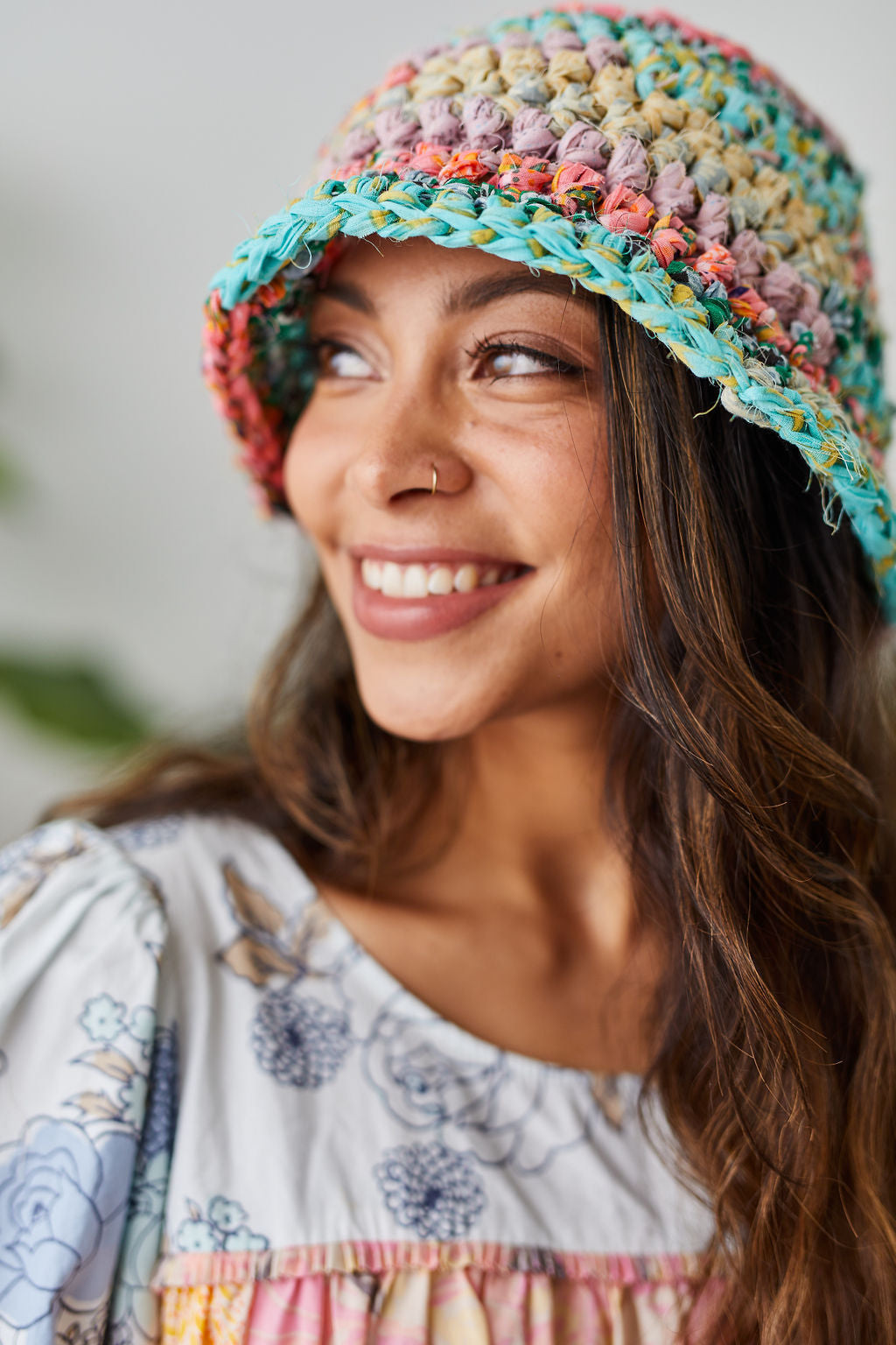 Knit Collage Wildflower Bouquet Bucket Hat Pattern