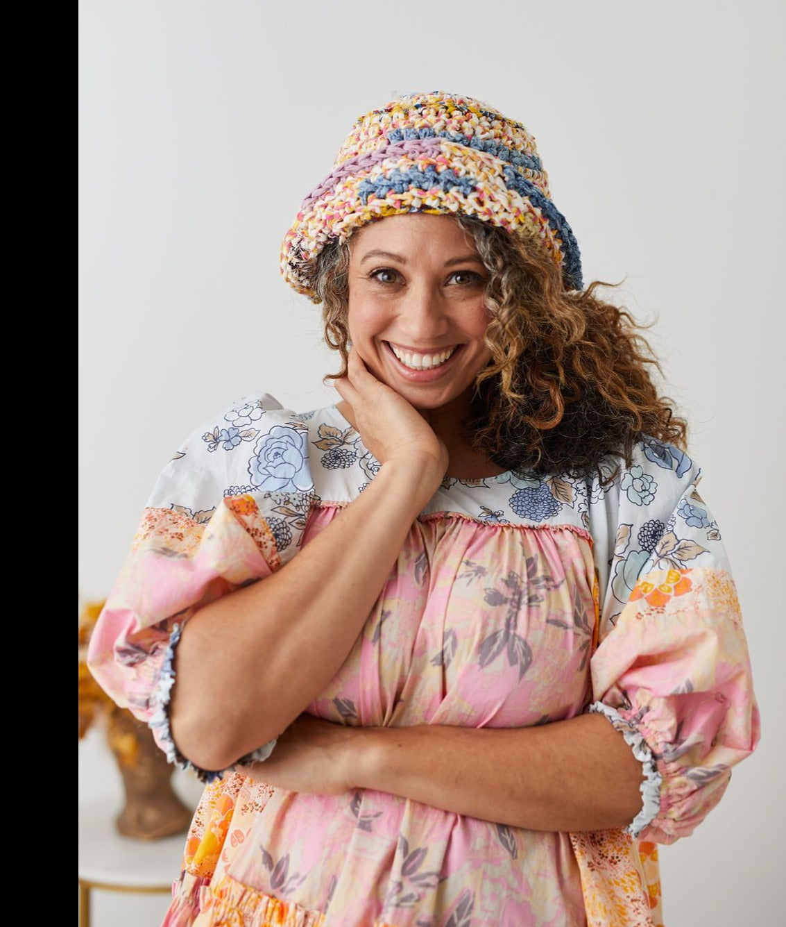 Knit Collage Wildflower Bouquet Bucket Hat Pattern