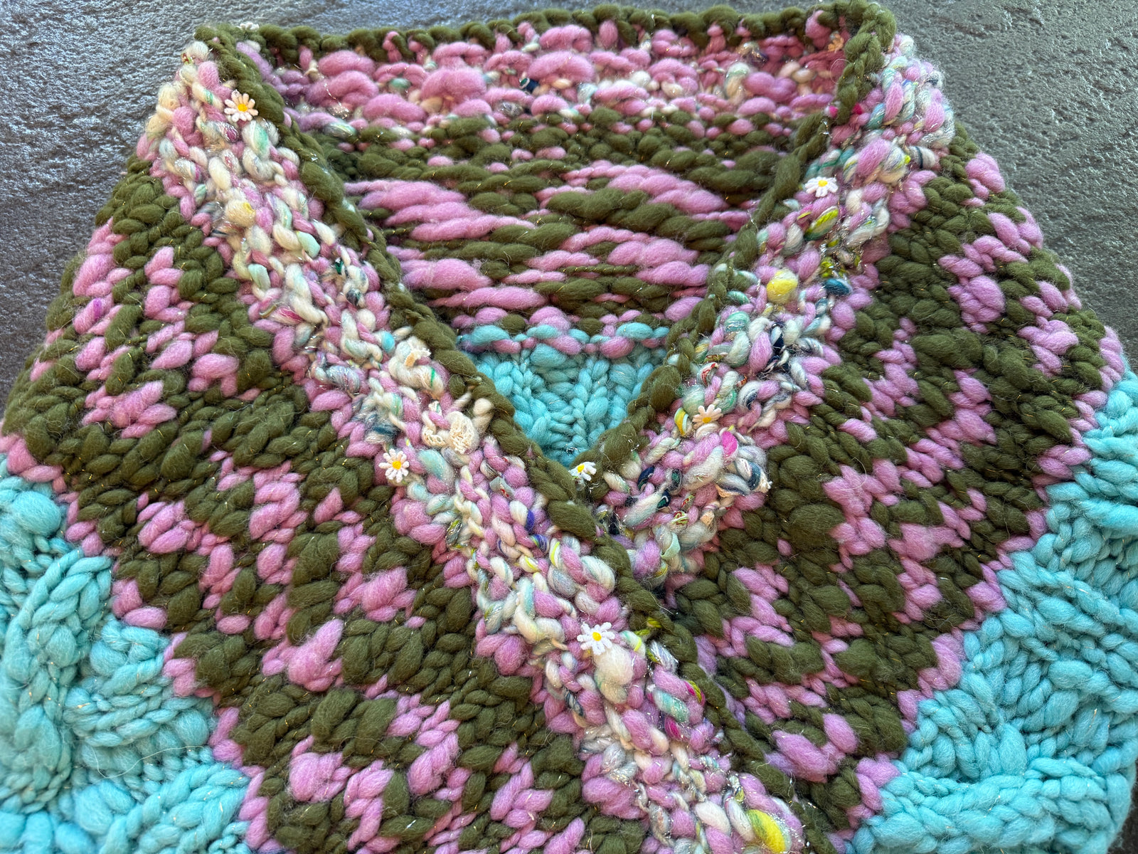 Adventure Scarf ~ True Olive / Blue My Mind Sample 63