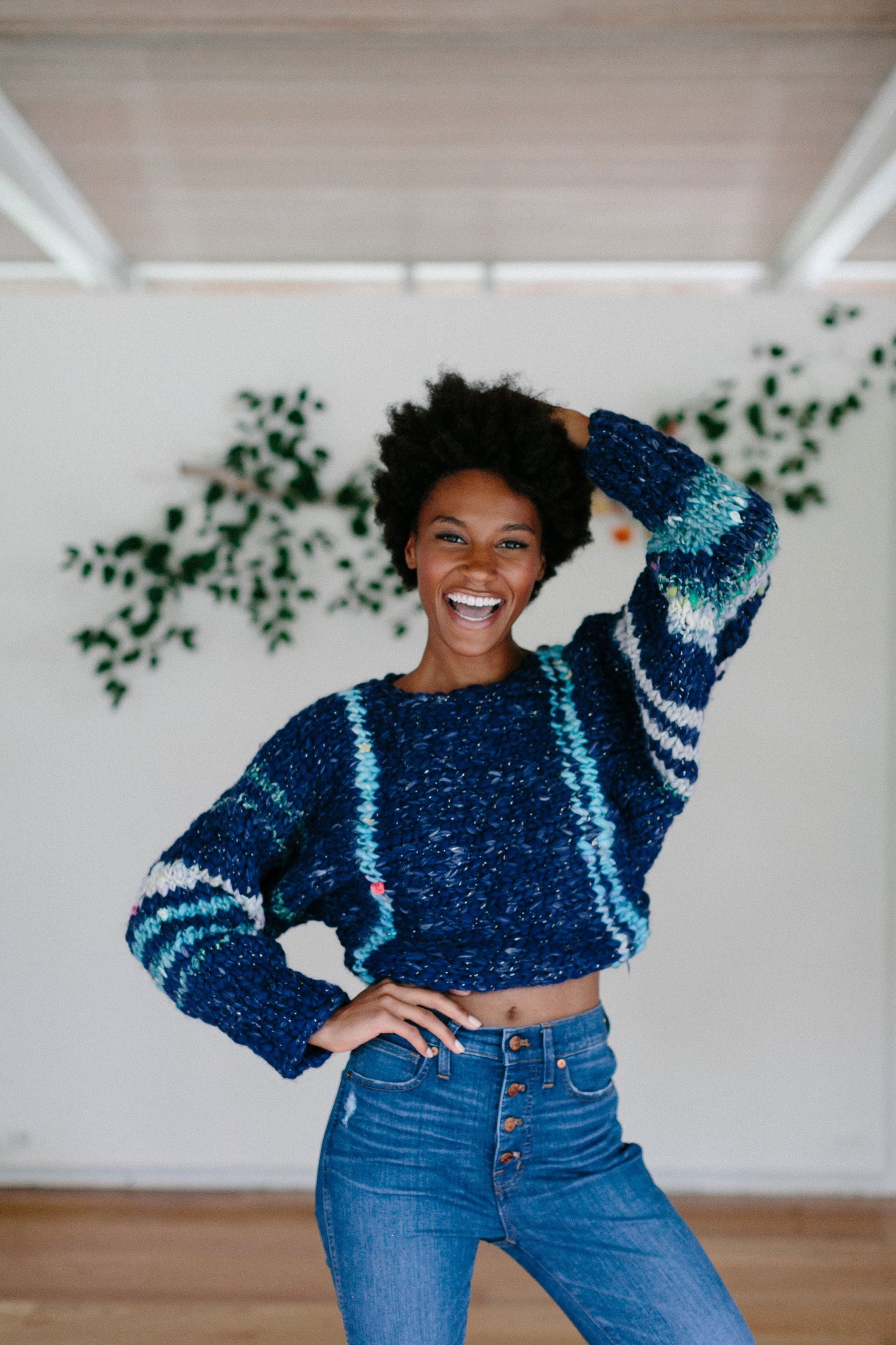 Knit Collage Be Mine Striped Sweater Pattern