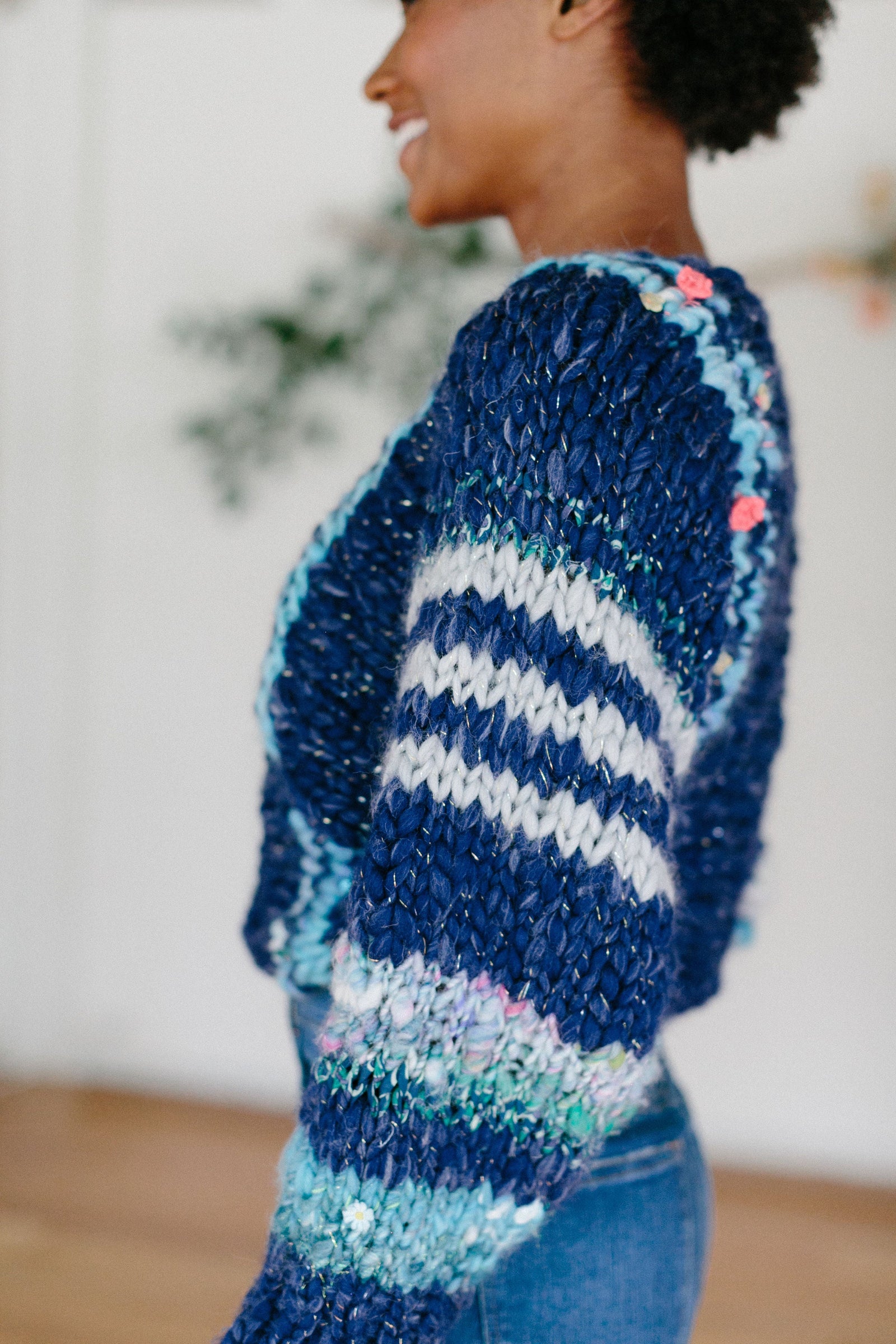 Knit Collage Be Mine Striped Sweater Pattern