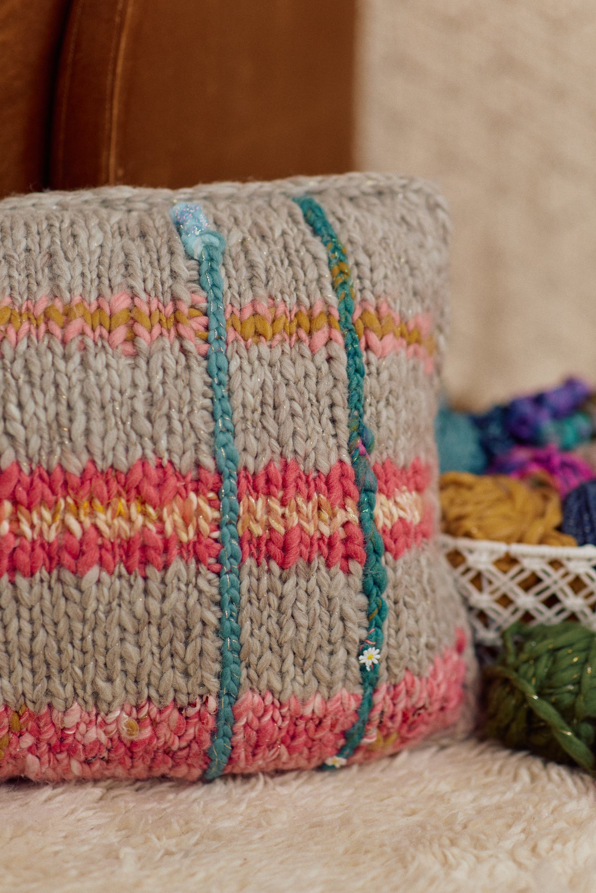 Blooming Plaid Pillow ~ Knitalong Pattern