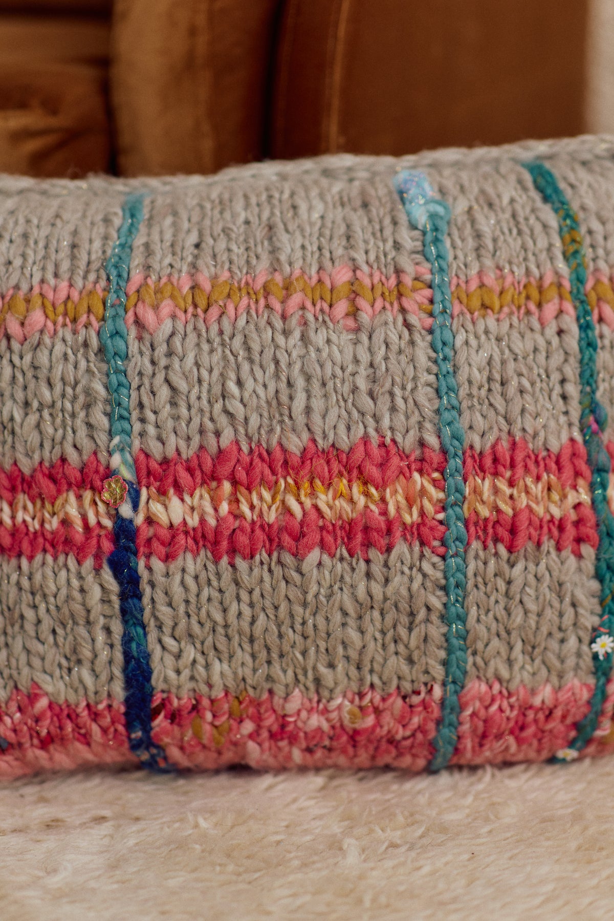 Blooming Plaid Pillow ~ Knitalong Pattern
