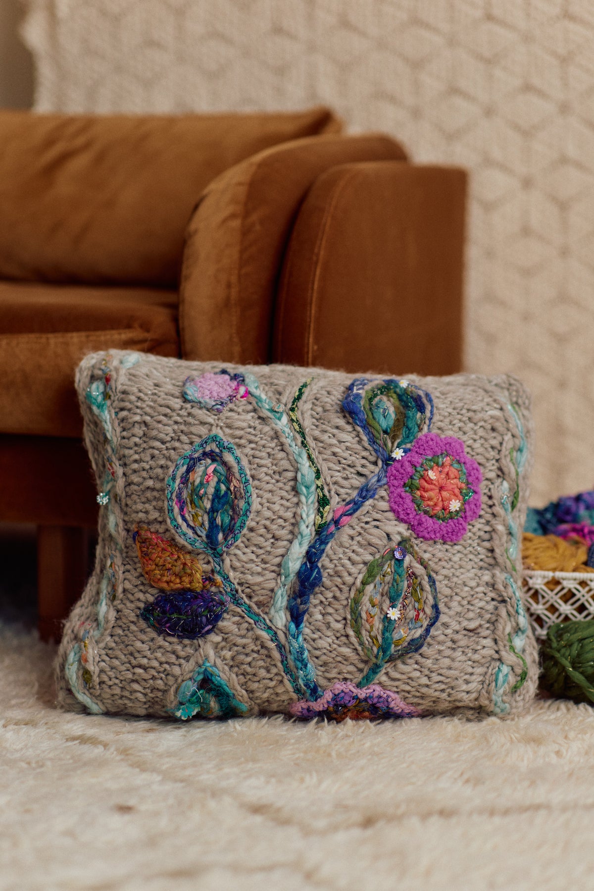 Blooming Plaid Pillow ~ Knitalong Pattern