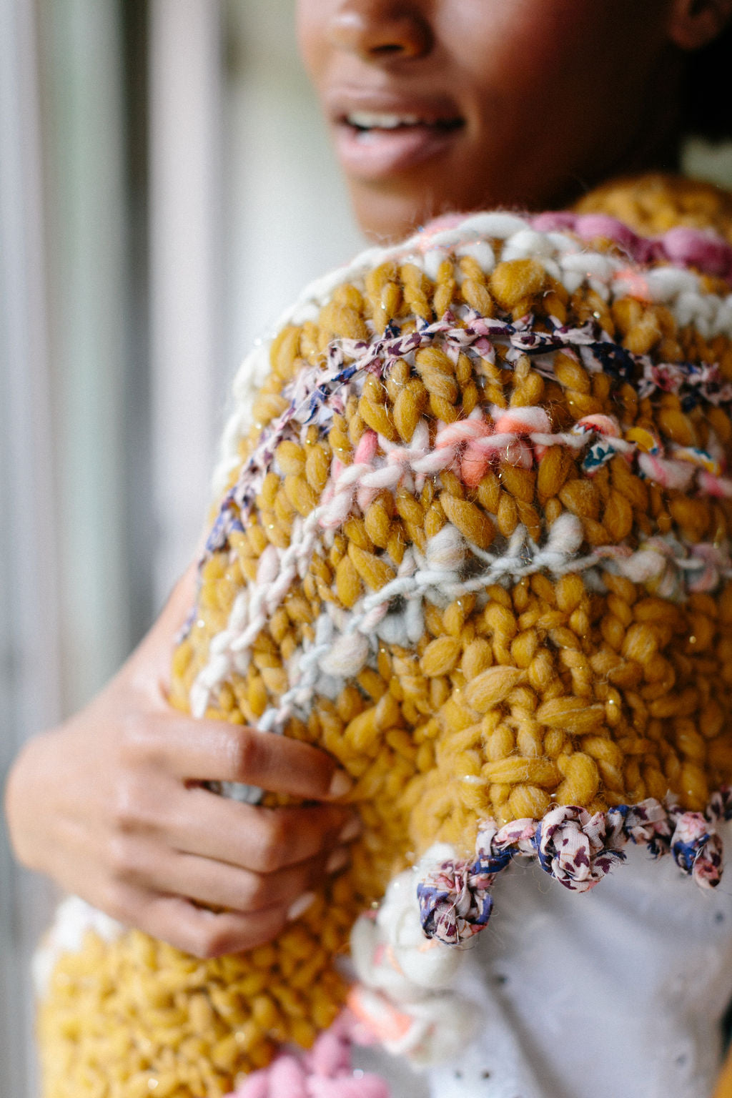 Knit Collage Bonfire Crescent Shawl Pattern
