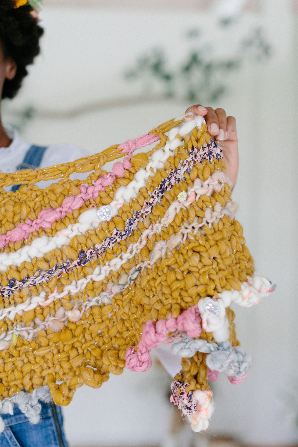 Knit Collage Bonfire Crescent Shawl Pattern