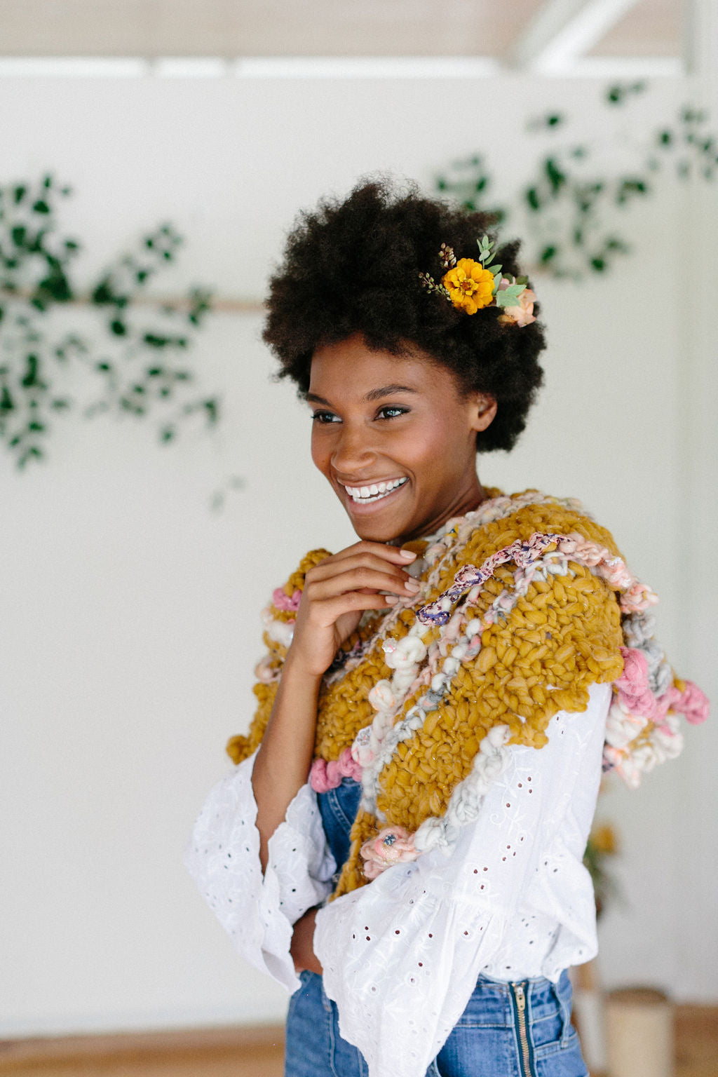 Bonfire Crescent Shawl Kit