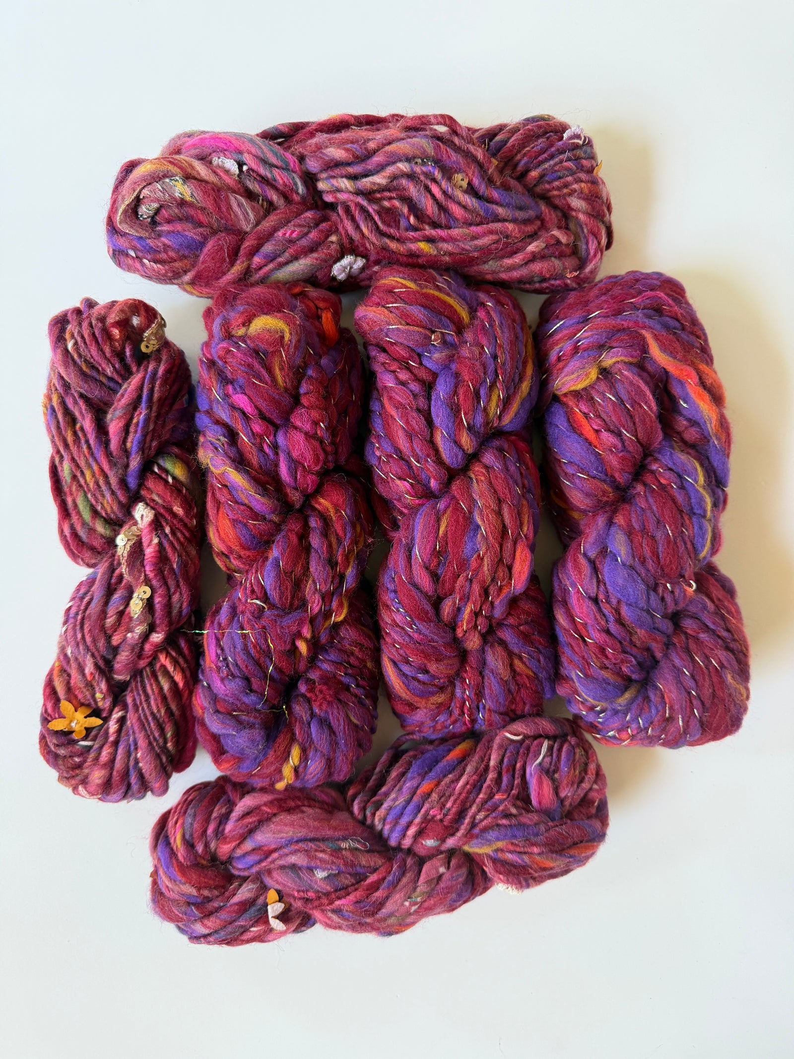 SOLD Dark Red Sample Skein Bundle ~ 6 Mini Skeins