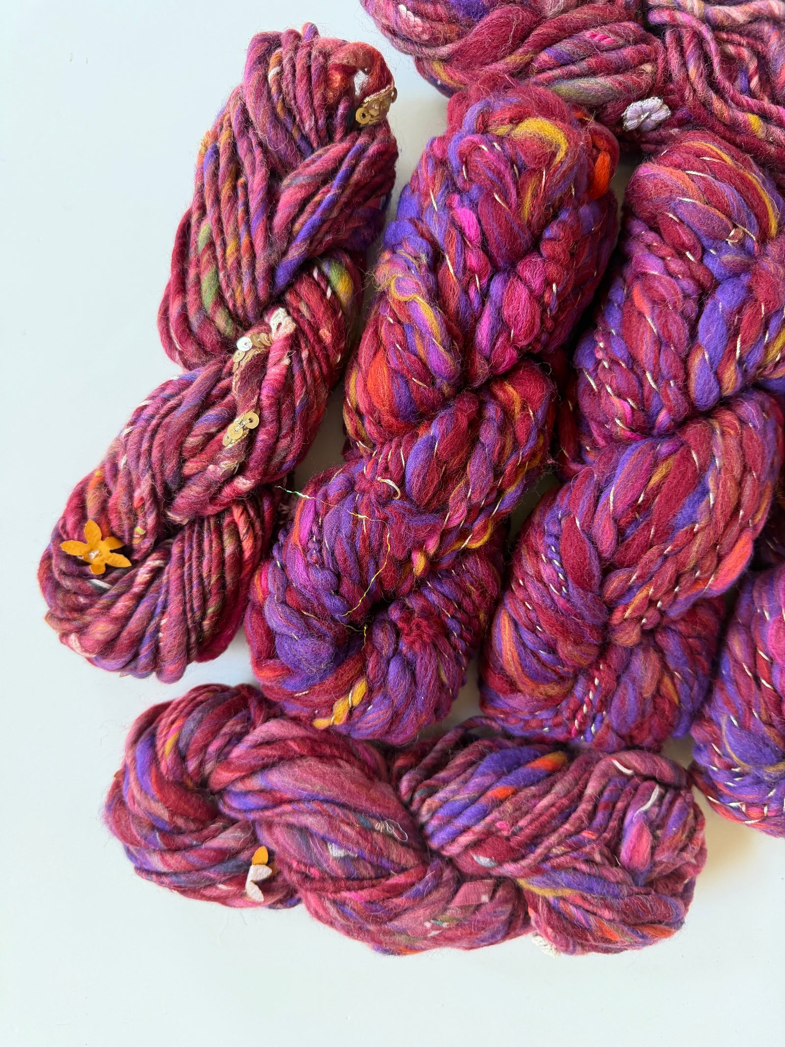 SOLD Dark Red Sample Skein Bundle ~ 6 Mini Skeins
