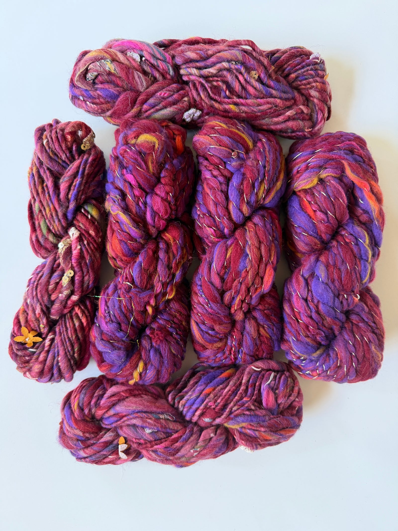 SOLD Dark Red Sample Skein Bundle ~ 6 Mini Skeins
