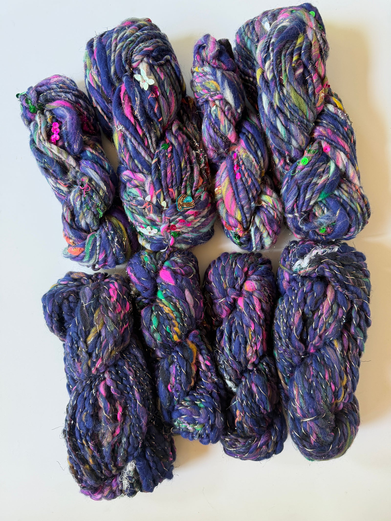SOLD Dark Blue Sample Skein Bundle ~ 8 Mini Skeins