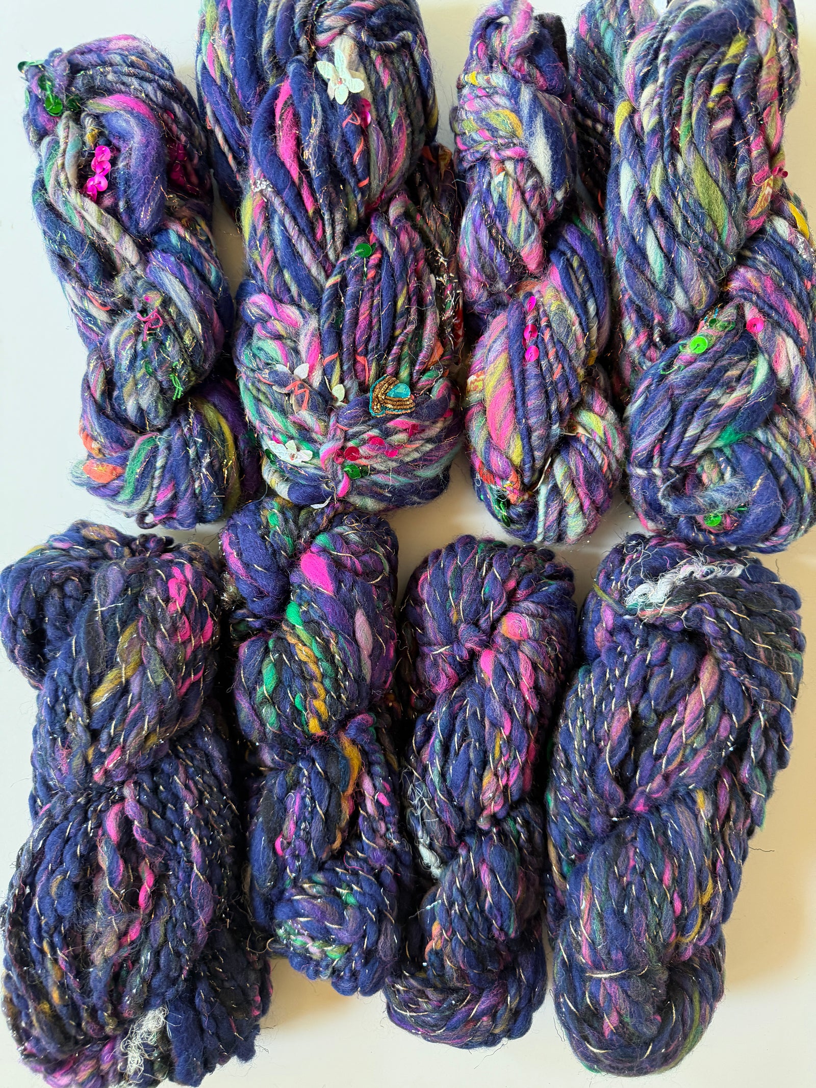 SOLD Dark Blue Sample Skein Bundle ~ 8 Mini Skeins