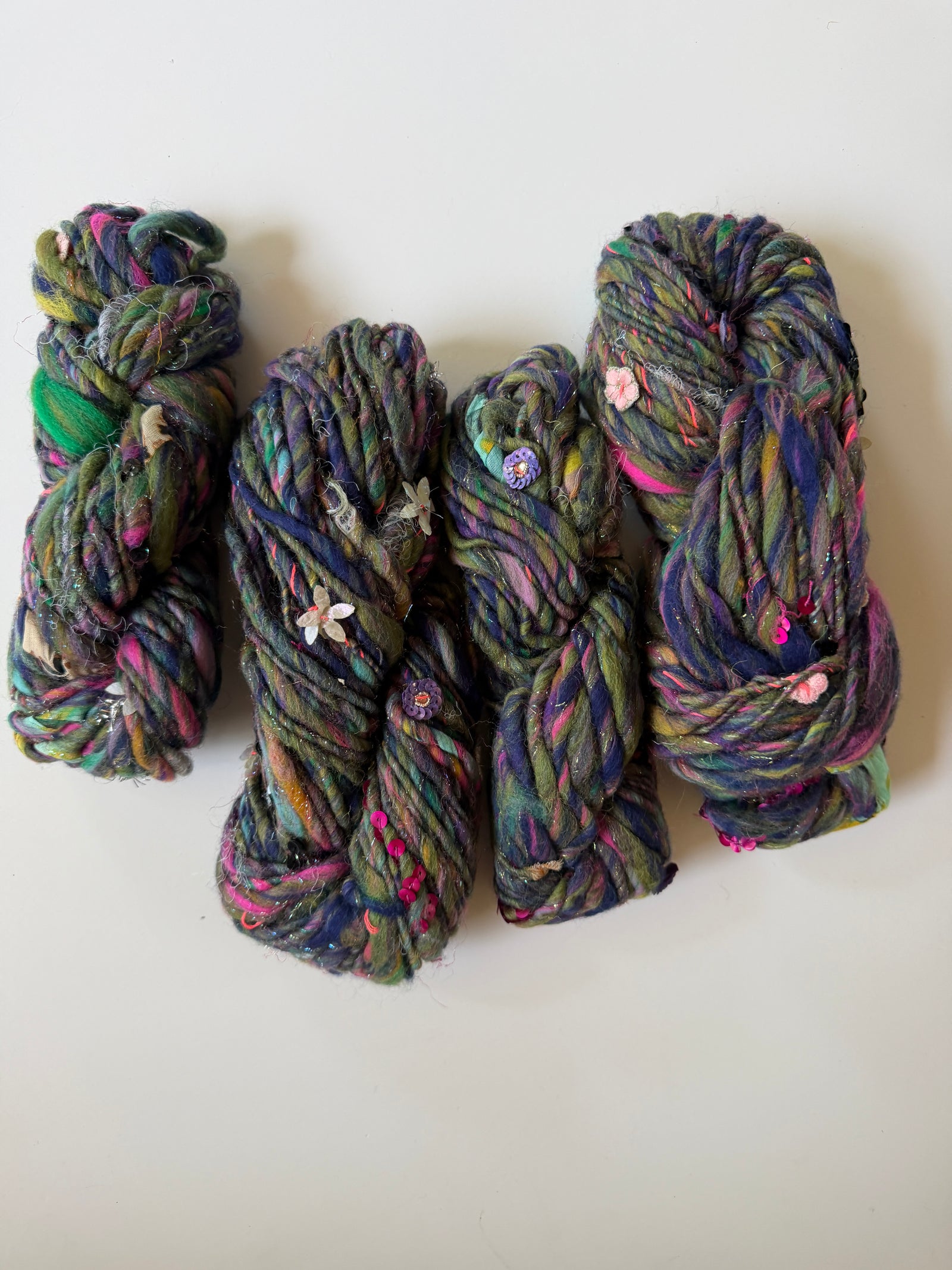 SOLD Blue/Green Sample Skein Bundle ~ 4 Mini Skeins