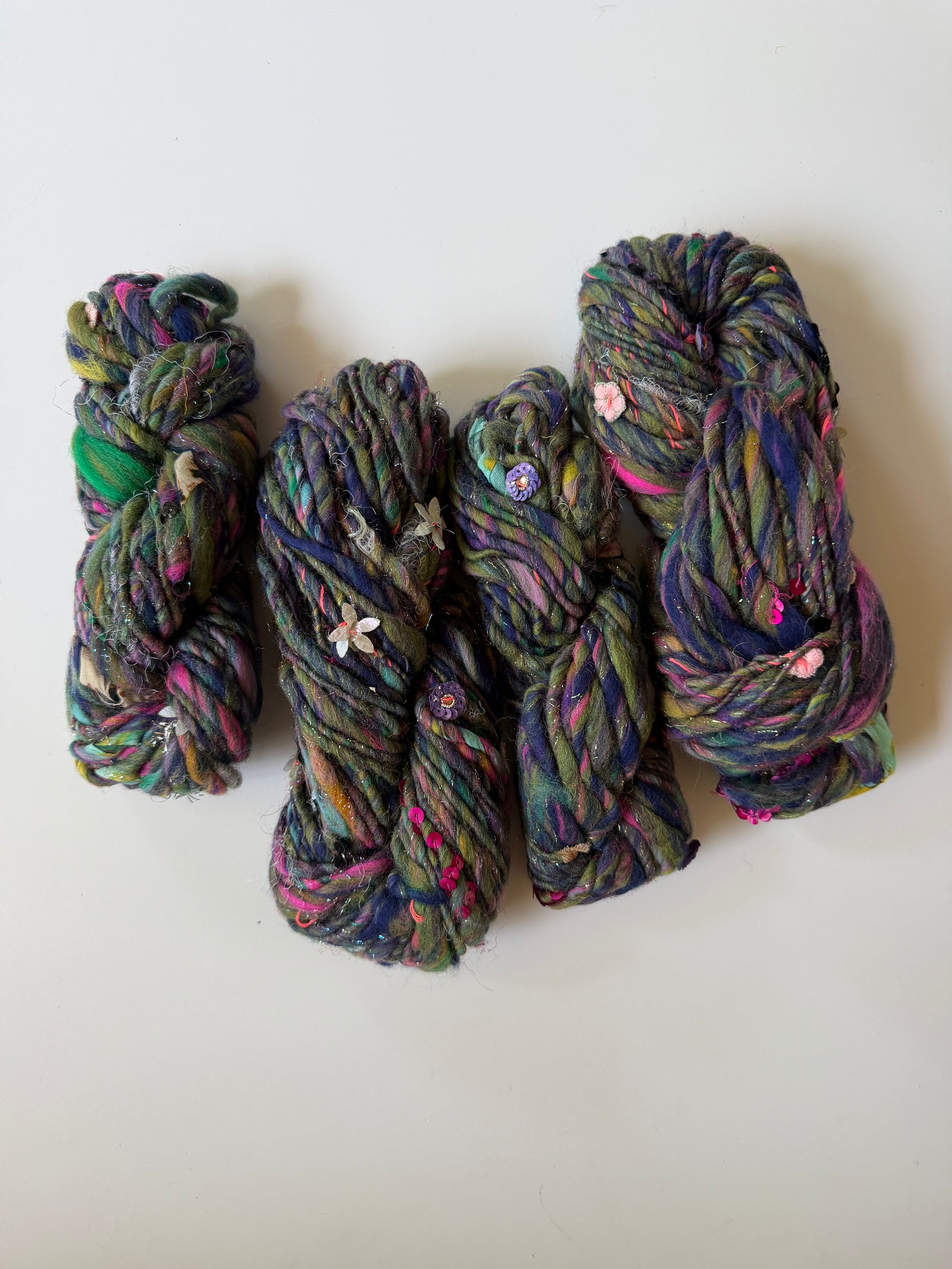 SOLD Blue/Green Sample Skein Bundle ~ 4 Mini Skeins