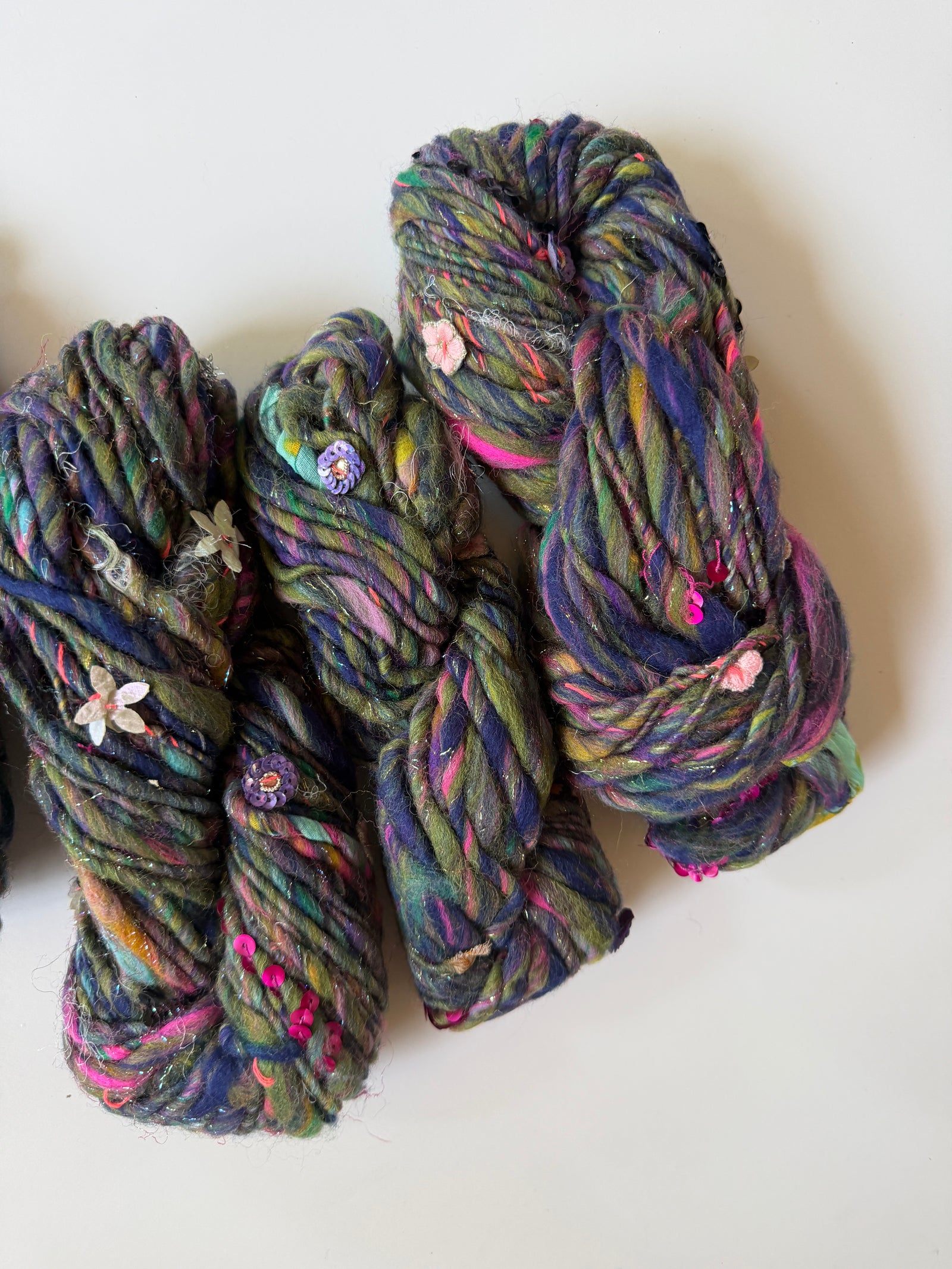 SOLD Blue/Green Sample Skein Bundle ~ 4 Mini Skeins