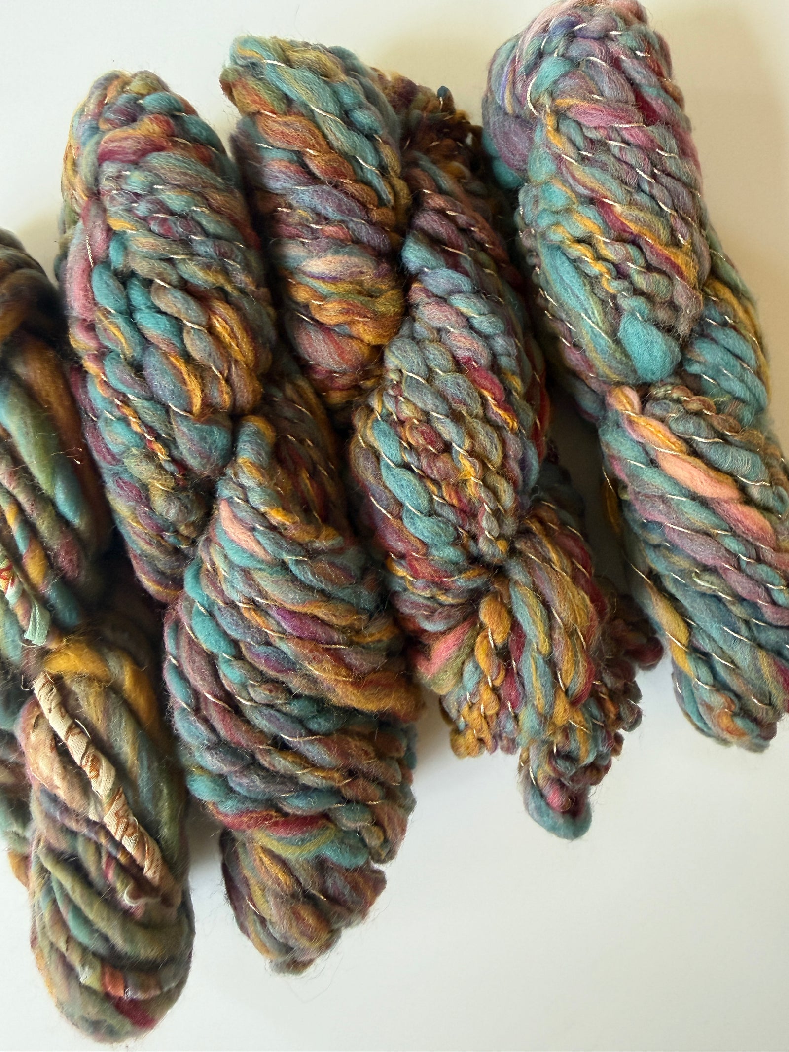 SOLD Mustard/Green Sample Skein Bundle ~ 4 Mini Skeins