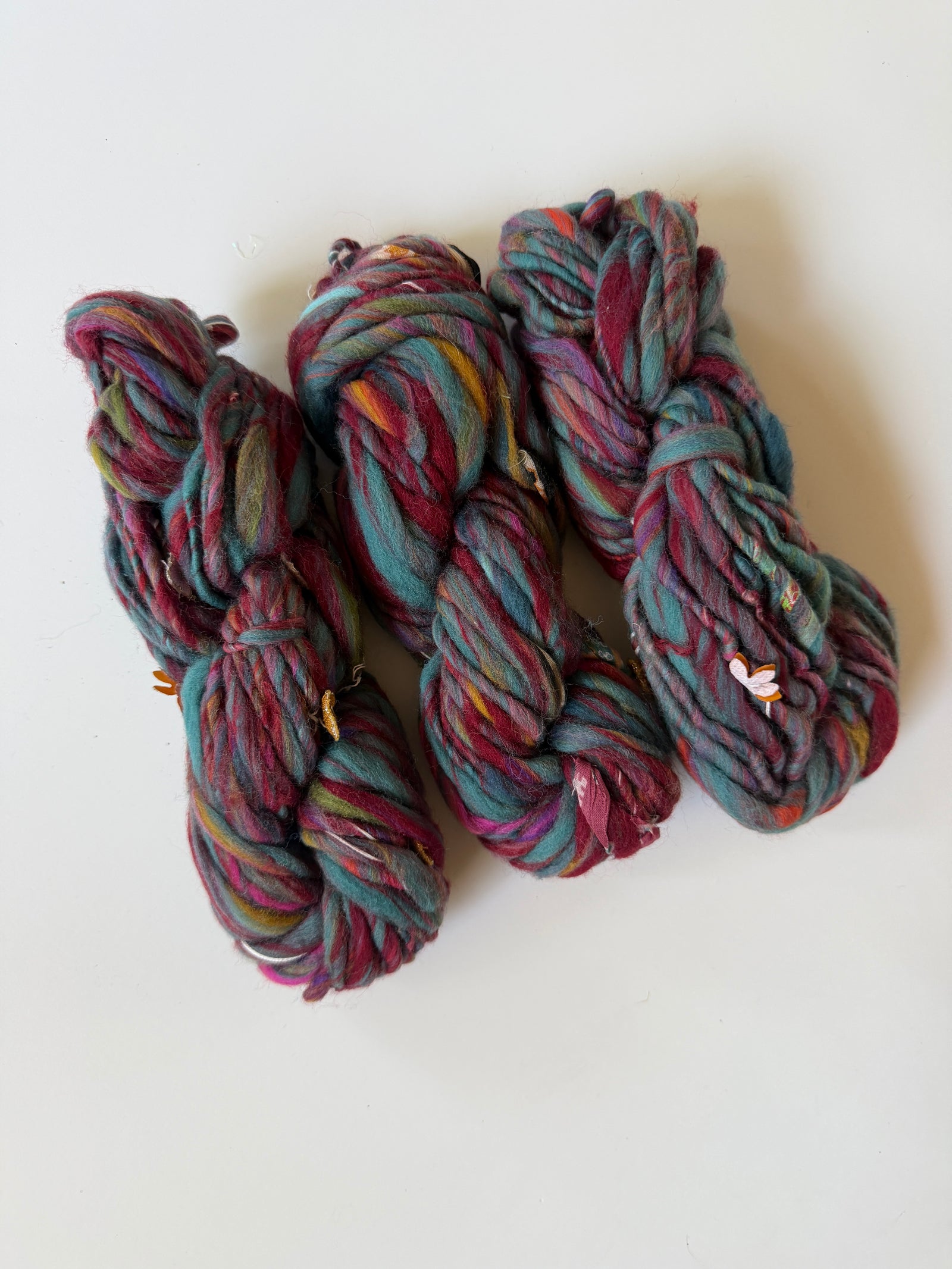 SOLD Purple/Frosty Green Sample Skein Bundle ~ 3 Mini Skeins