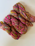 SOLD Neon Pink/Mustard Sample Skein Bundle ~ 4 Mini Skeins