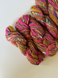 SOLD Neon Pink/Mustard Sample Skein Bundle ~ 4 Mini Skeins
