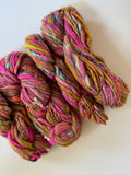 SOLD Neon Pink/Mustard Sample Skein Bundle ~ 4 Mini Skeins