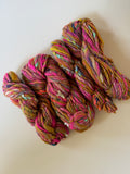 SOLD Neon Pink/Mustard Sample Skein Bundle ~ 4 Mini Skeins