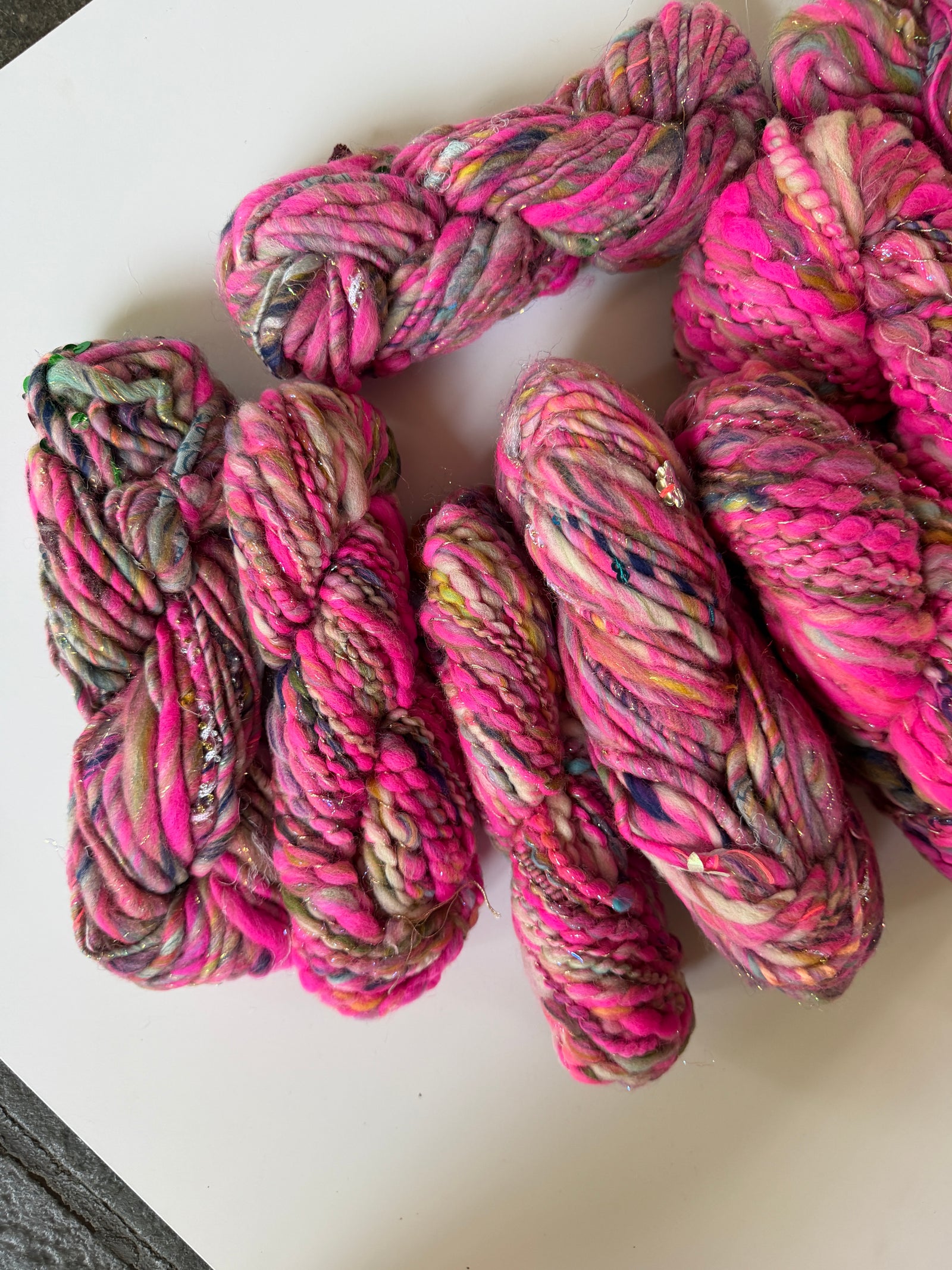 SOLD Neon Pink Sample Skein Bundle ~ 8 Mini Skeins