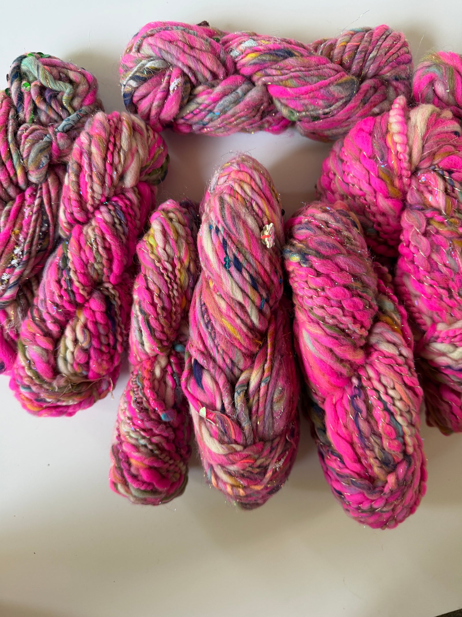 SOLD Neon Pink Sample Skein Bundle ~ 8 Mini Skeins