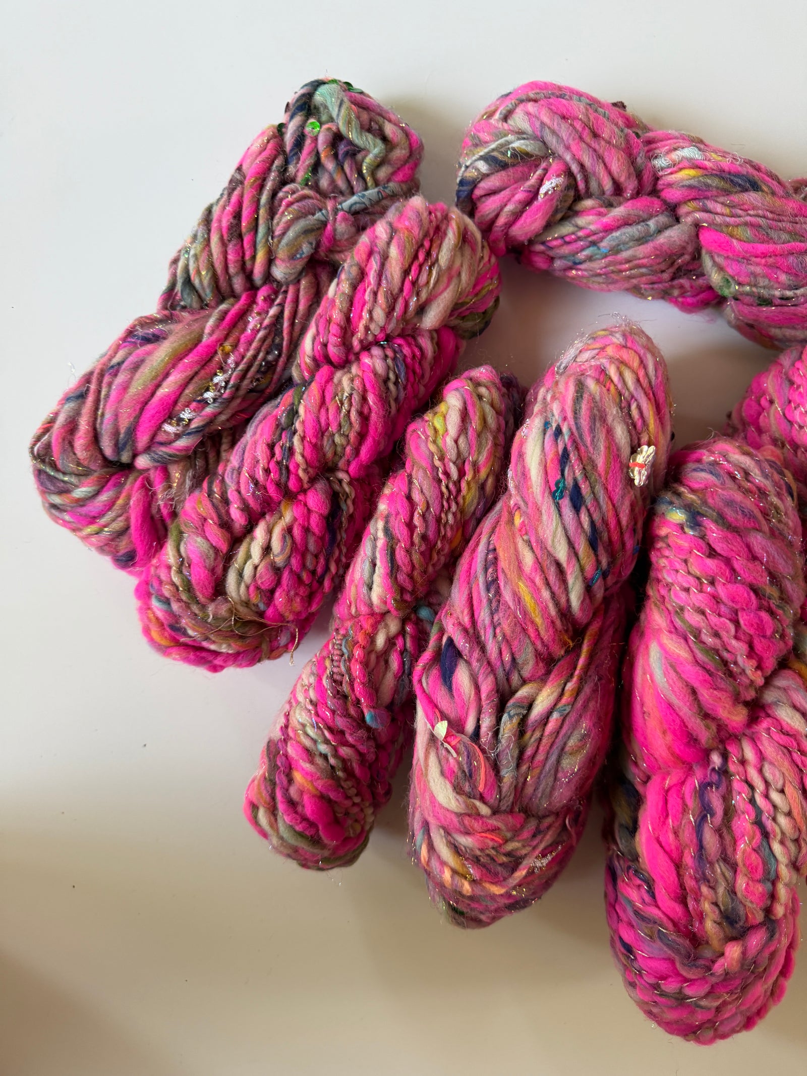 SOLD Neon Pink Sample Skein Bundle ~ 8 Mini Skeins