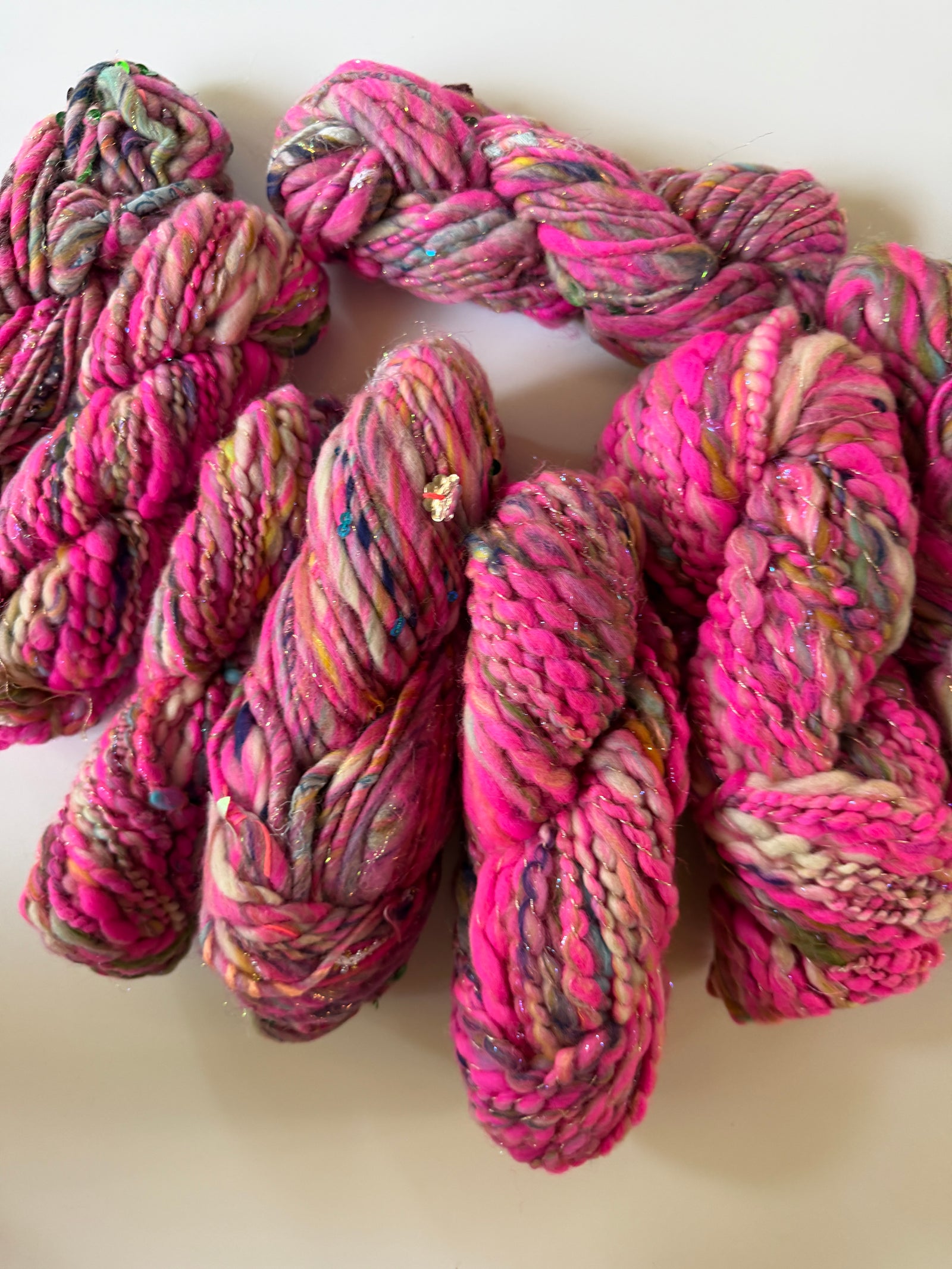SOLD Neon Pink Sample Skein Bundle ~ 8 Mini Skeins