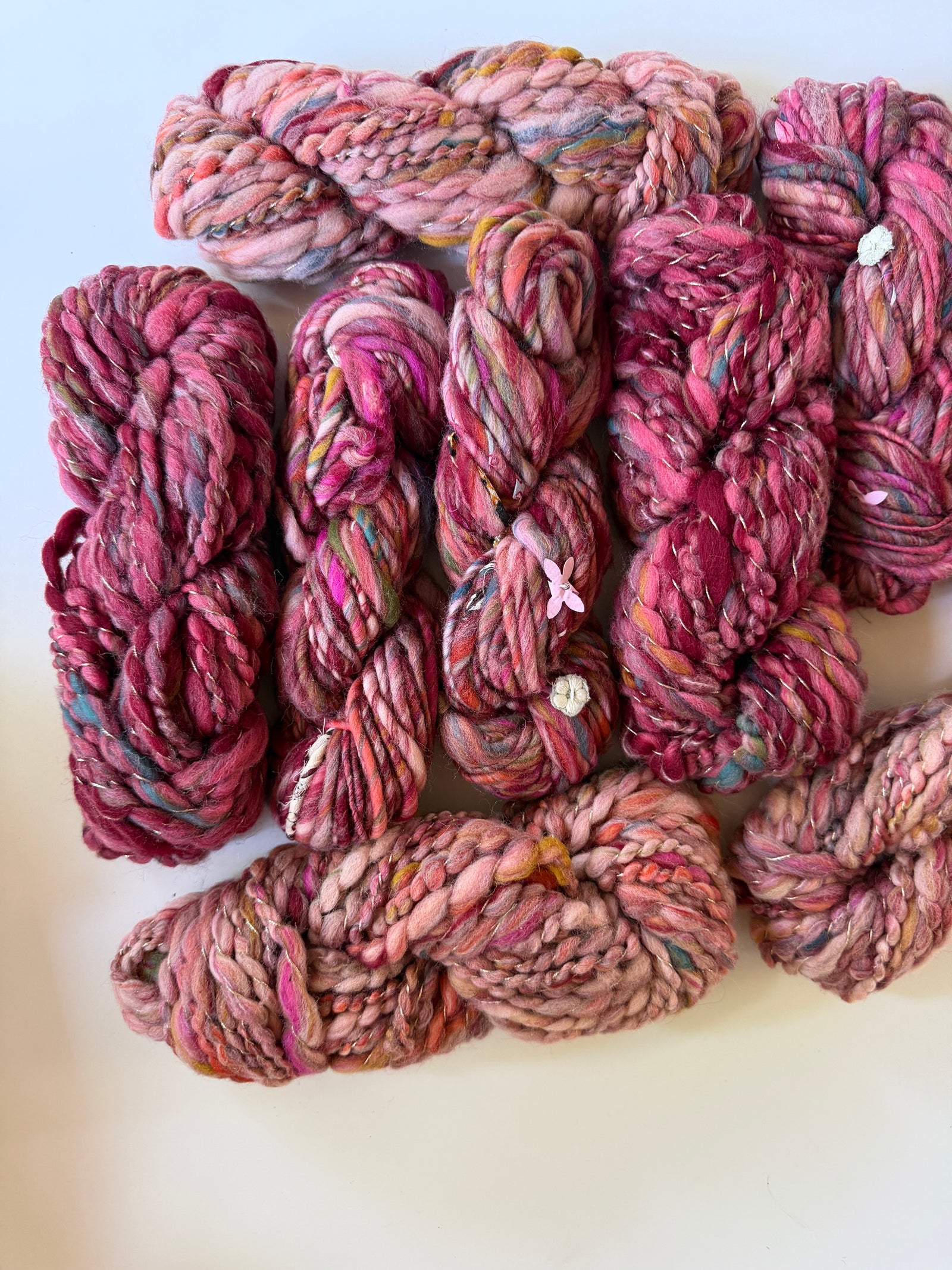 SOLD Maroon/Rose Sample Skein Bundle ~ 9 Mini Skeins