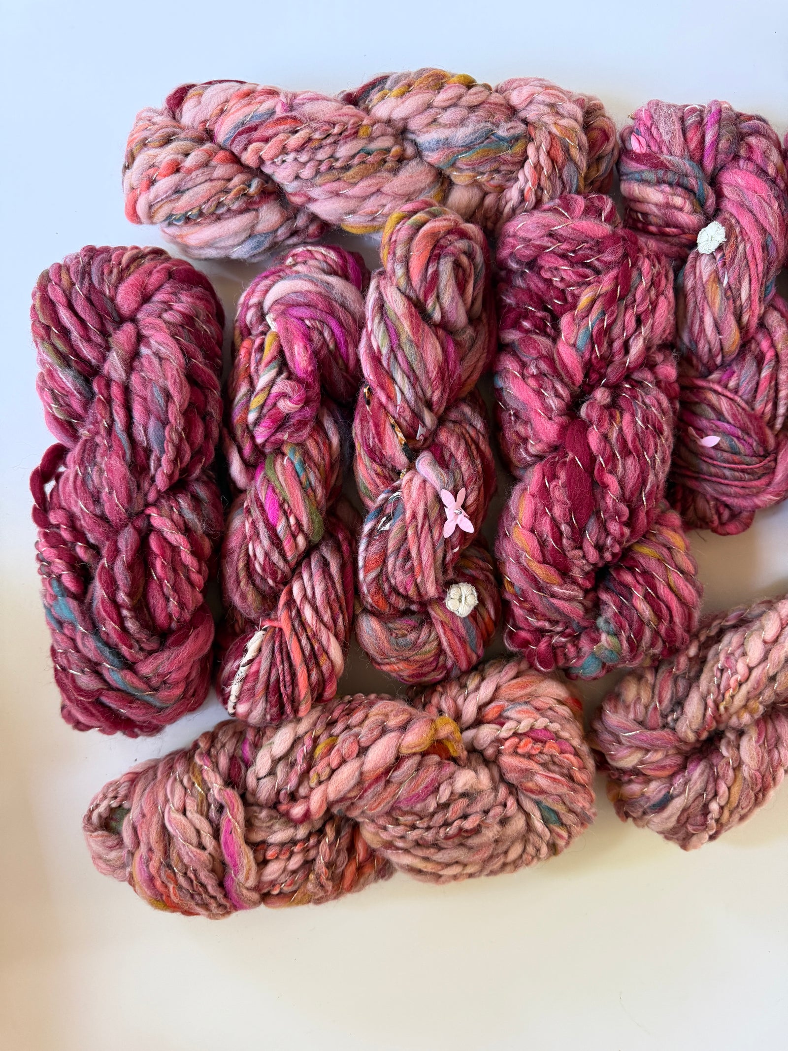 SOLD Maroon/Rose Sample Skein Bundle ~ 9 Mini Skeins