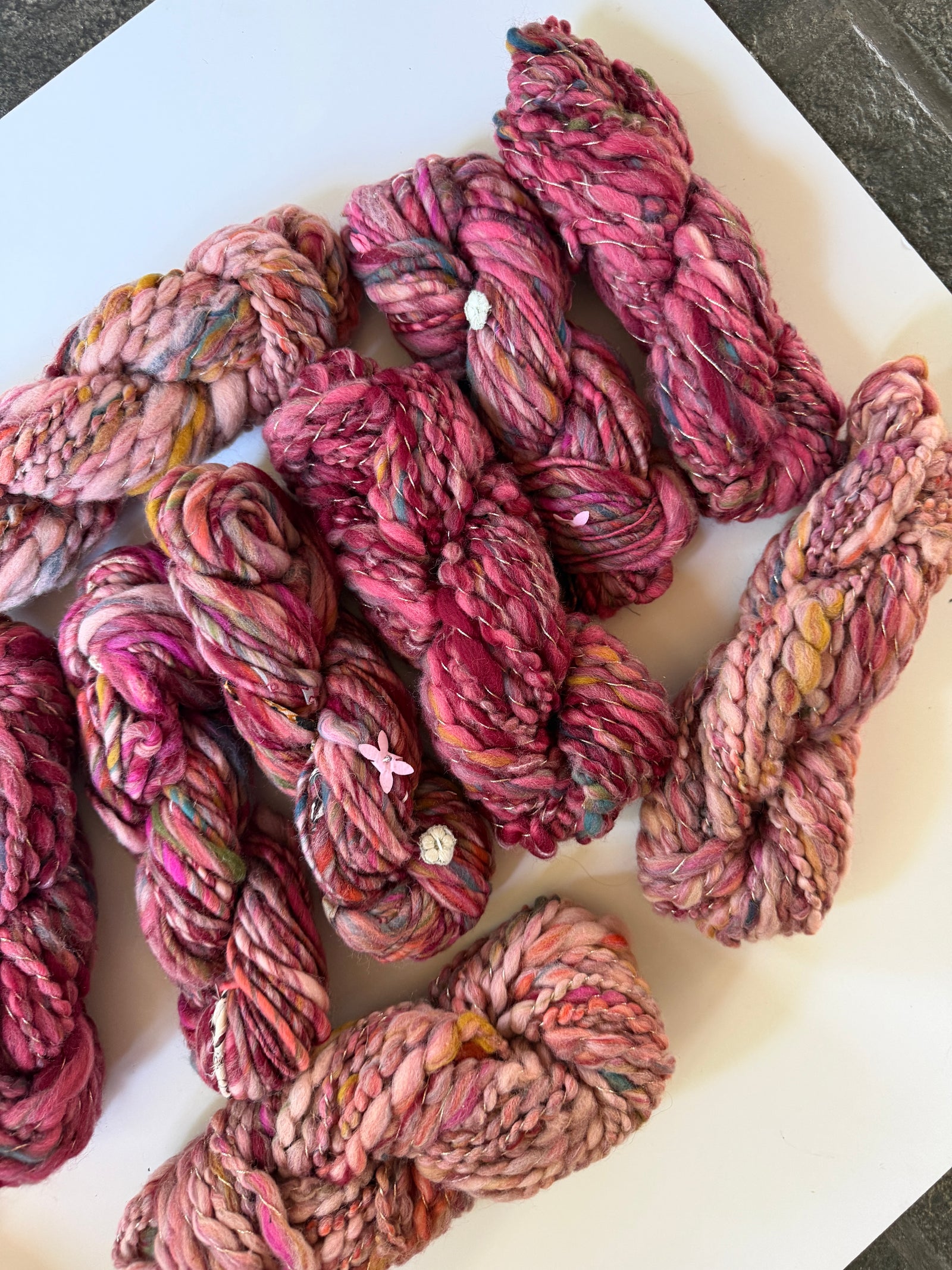 SOLD Maroon/Rose Sample Skein Bundle ~ 9 Mini Skeins